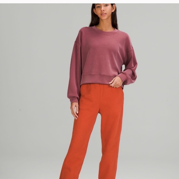 Lululemon perfectly over size cropped soft mull vine over size sweatshirt size 4 - Picture 3 of 10